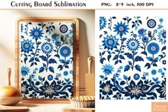Retro Flowers |Watercolor Vintage Cutting Board Sublimation Product Image 1