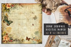 Vintage Flowers Junk Journal Scrapbook Paper Product Image 1