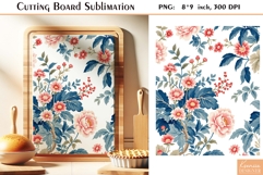 Retro Roses Flowers |Watercolor Vintage Cutting Board Product Image 1