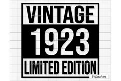 Vintage 1923 Svg Png, 100th birthday svg, 100 and fabulous Product Image 1