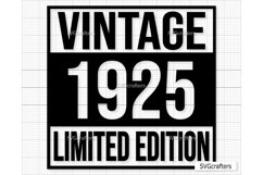 Vintage 1925 Svg Png, 98th birthday svg, 98 and fabulous svg Product Image 1