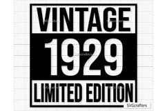 Vintage 1929 Svg Png, 94th birthday svg, 94 and fabulous svg Product Image 1