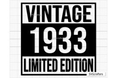 Vintage 1933 Svg Png, 90th birthday svg, 90 and fabulous svg Product Image 1