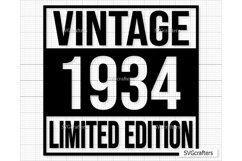 Vintage 1934 Svg Png, 89th birthday svg, 89 and fabulous svg Product Image 1