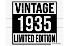 Vintage 1935 Svg Png, 88th birthday svg, 88 and fabulous svg Product Image 1