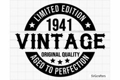 82nd Birthday Svg Png, Vintage 1941 svg, Aged to perfection Product Image 1