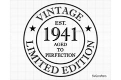 82nd Birthday Svg Png, Vintage 1941 svg, Aged to perfection Product Image 1