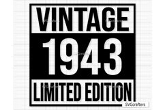 Vintage 1943 Svg Png, 80th birthday svg, 80 and fabulous svg Product Image 1