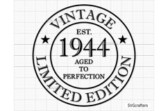 79th Birthday Svg Png, Vintage 1944 svg, Aged to perfection Product Image 1