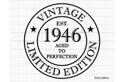 77th Birthday Svg Png, Vintage 1946 svg, Aged to perfection Product Image 1