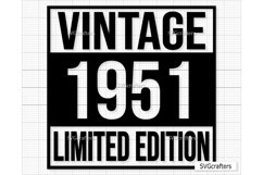 Vintage 1951 Svg Png, 72nd birthday svg, 72 and fabulous svg Product Image 1