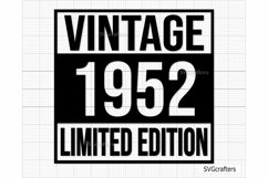 71st birthday svg, 71 and fabulous svg, Vintage 1952 Svg Png Product Image 1