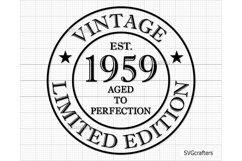 64th Birthday Svg Png, Vintage 1959 svg, Aged to perfection Product Image 1