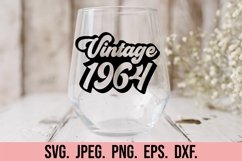 Vintage 1964 Retro SVG - 60th Birthday - Hello 60 Sixty SVG Product Image 2