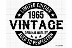58th Birthday Svg Png, Vintage 1965 svg, Aged to perfection Product Image 1