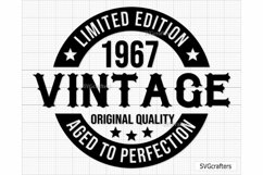 56th Birthday Svg Png, Vintage 1967 svg, Aged to perfection Product Image 1