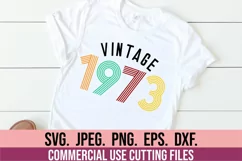 50th Birthday SVG - Vintage 1973 Clipart - Retro Birthday Product Image 3