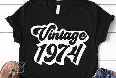 Vintage 1974 Retro SVG - Hello Fifty SVG - 50th Birthday SVG Product Image 2