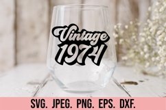 Vintage 1974 Retro SVG - Hello Fifty SVG - 50th Birthday SVG Product Image 3