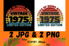 Vintage 1975 50 Years Of Being Awesome Png, Limited Edition Product Image 1