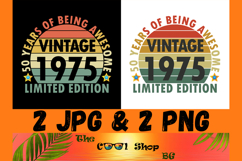 Vintage 1975 50 Years Of Being Awesome Png, Limited Edition Product Image 1