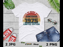 Vintage 1975 50 Years Of Being Awesome Png, Limited Edition Product Image 3