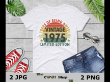 Vintage 1975 50 Years Of Being Awesome Png, Limited Edition Product Image 3
