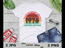 Vintage 1976 50 Years Of Being Awesome Png, Limited Edition Product Image 3