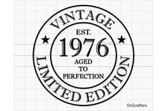 47th Birthday Svg Png, Vintage 1976 svg, Aged to perfection Product Image 1
