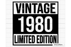 Vintage 1980 Svg Png, 43rd birthday svg, 43 and fabulous svg Product Image 1