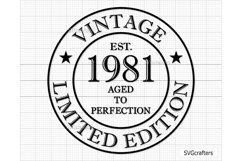 42nd Birthday Svg Png, Vintage 1981 svg, Aged to perfection Product Image 1