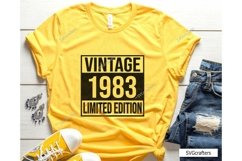 Vintage 1983 Svg Png, 40th birthday svg, 40 and fabulous svg Product Image 3