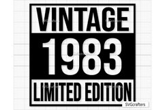 Vintage 1983 Svg Png, 40th birthday svg, 40 and fabulous svg Product Image 1