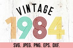 Vintage 1984 SVG - Hello Forty SVG - 40th Birthday SVG Product Image 2