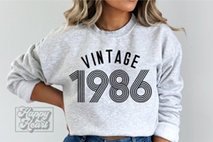 Vintage 1986 Retro SVG PNG - Hello Forty - 40th Birthday Product Image 3