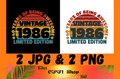 40 Years Of Being Awesome Vintage 1986 Limited Edition Png Product Image 1