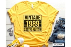 Vintage 1989 Svg Png, 34th birthday svg, 34 and fabulous svg Product Image 3