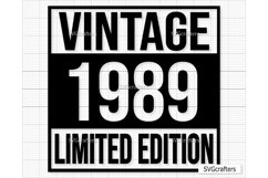 Vintage 1989 Svg Png, 34th birthday svg, 34 and fabulous svg Product Image 1