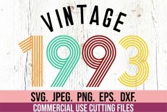 30th Birthday SVG - Vintage 1993 Clipart - Retro Birthday Product Image 1