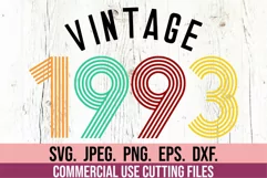 30th Birthday SVG - Vintage 1993 Clipart - Retro Birthday Product Image 1