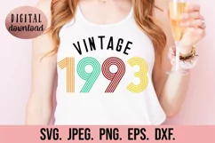 30th Birthday SVG - Vintage 1993 Clipart - Retro Birthday Product Image 2
