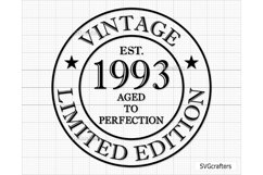 30th Birthday Svg Png, Vintage 1993 svg, Aged to perfection Product Image 1