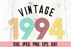 Vintage 1994 SVG - Hello Thirty SVG - 30th Birthday SVG Product Image 1