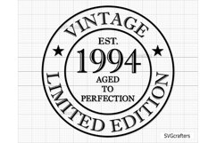 29th Birthday Svg Png, Vintage 1994 svg, Aged to perfection Product Image 1