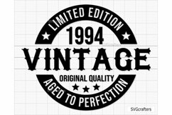 29th Birthday Svg Png, Vintage 1994 svg, Aged to perfection Product Image 1