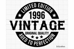 27th Birthday Svg Png, Vintage 1996 svg, Aged to perfection Product Image 1