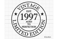 26th Birthday Svg Png, Vintage 1997 svg, Aged to perfection Product Image 1
