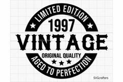 26th Birthday Svg Png, Vintage 1997 svg, Aged to perfection Product Image 1