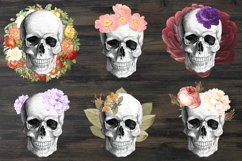 Floral skull clipart Product Image 2