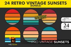 24 Retro Vintage Sunsets Bundle | Sublimation Circles Product Image 2